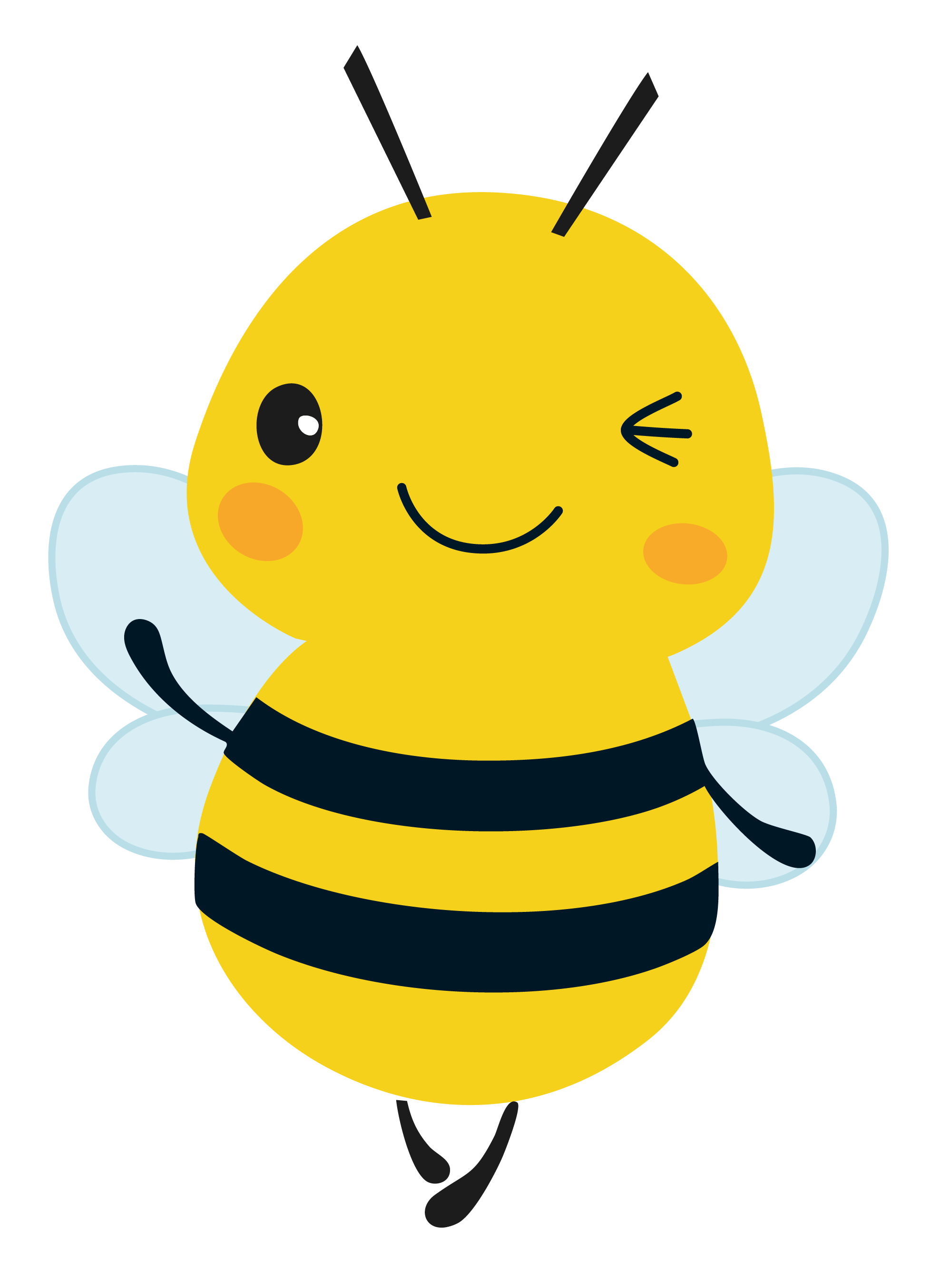 Friendly winking bee character
